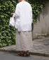 INHT2514CLD COTTON LINEN PLAIN OVERDYE EASY SKIRT
