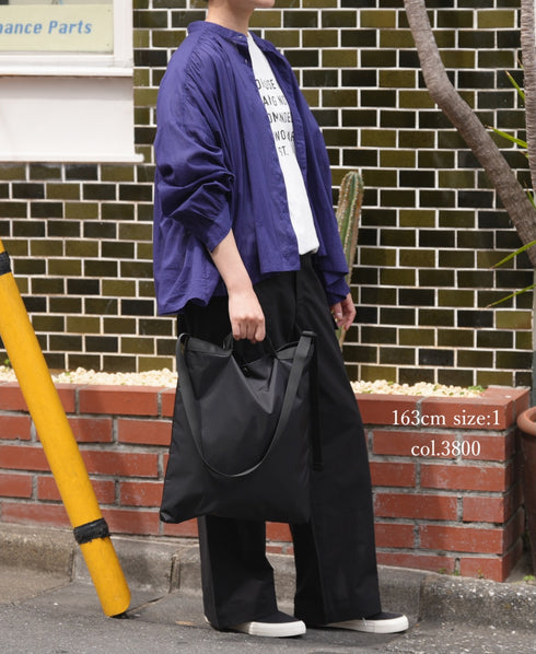 NSL26021 80s COTTON VOILE PLAIN BANDED COLLAR GATHERED SHIRT