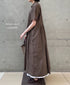 NSL26054 80s COTTON VOILE DOT PRINT BANDED COLLAR S/SL DRESS