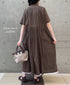 NSL26054 80s COTTON VOILE DOT PRINT BANDED COLLAR S/SL DRESS