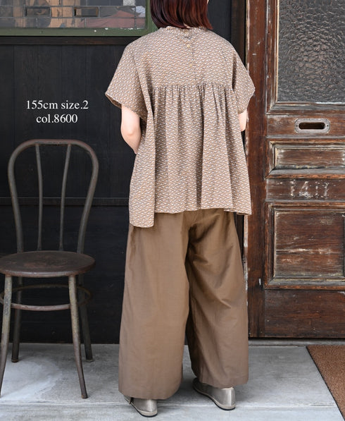 NSL26045 COTTON SILK PLAIN WIDE EASY PANTS