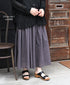NSL26035 COTTON SLUB SMALL FLOWER PRINT GATHERED SKIRT