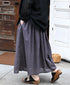 NSL26035 COTTON SLUB SMALL FLOWER PRINT GATHERED SKIRT