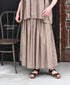 NSL26035 COTTON SLUB SMALL FLOWER PRINT GATHERED SKIRT