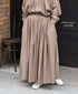 NSL26035 COTTON SLUB SMALL FLOWER PRINT GATHERED SKIRT