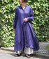 NSL26024 80s COTTON VOILE PLAIN BANDED COLLAR GATHERED SHIRT DRESS