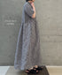 INSL26313 60s LINEN GINGHAM CHECK REGULAR COLLAR S/SL DRESS