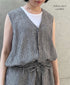INSL26314 60s LINEN GINGHAM CHECK NO/SL OVERALLS