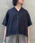 INSL26301 60s LINEN PLAIN OPEN COLLAR SHIRTS