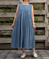 INMDS26063 HANDWOVEN COTTON STRIPE INVERTED PLEAT NO/SL PULLOVER DRESS