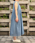 INMDS26063 HANDWOVEN COTTON STRIPE INVERTED PLEAT NO/SL PULLOVER DRESS