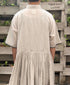 INMDS26064 HANDWOVEN COTTON STRIPE REGULAR COLLAR SHIRTS DRESS WITH RAJASTHAN GATHER