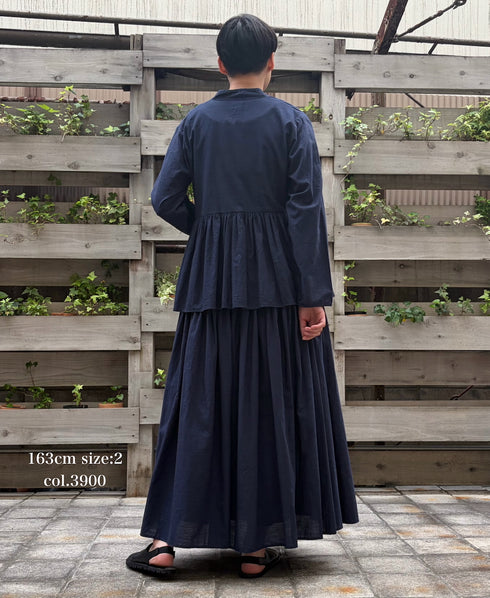 INMDS26055 HANDWOVEN COTTON HAKEME PINTUCK FLARED SKIRT