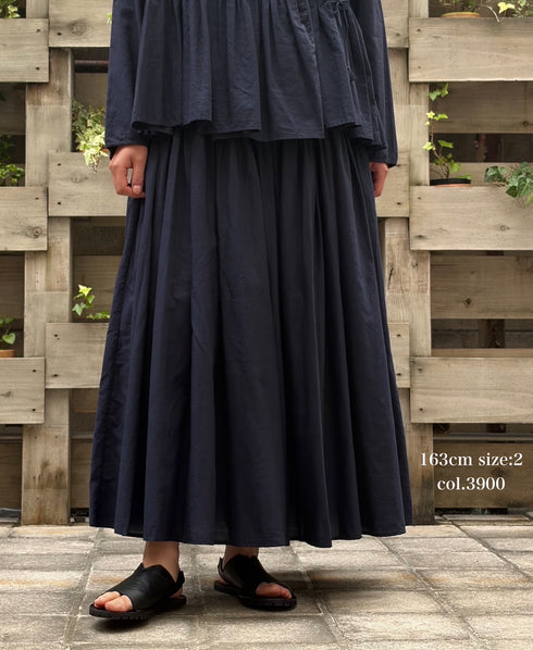 INMDS26055 HANDWOVEN COTTON HAKEME PINTUCK FLARED SKIRT