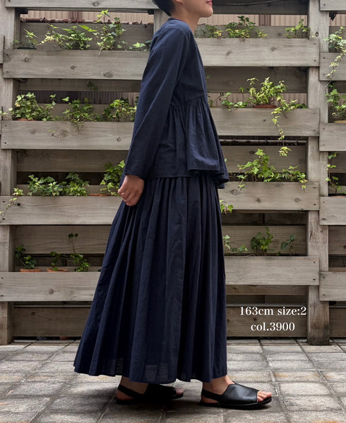 INMDS26055 HANDWOVEN COTTON HAKEME PINTUCK FLARED SKIRT