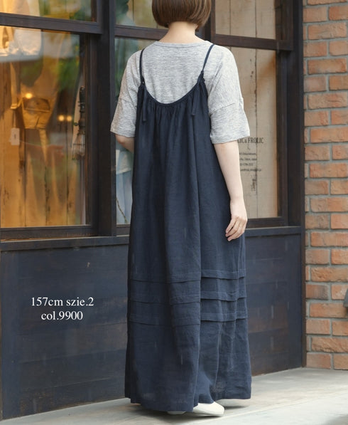 INSL26302 60s LINEN PLAIN TWO WAY CAMISOLE DERSS