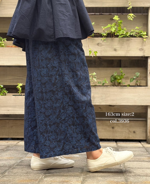 INMDS26095 POWER LOOM COTTON DOBIE CHECK FLOWER HAND SCREEN PRINT EASY PANTS