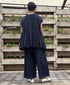 INMDS26053 HANDWOVEN COTTON HAKEME CREW NECK FRENCH/SL SHIRTS WITH PINTUCK