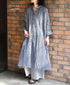 NSL26103 FANCY GINGHAM CHECK BANDED COLLAR GATHER SHIRT DRESS