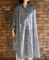 NSL26103 FANCY GINGHAM CHECK BANDED COLLAR GATHER SHIRT DRESS