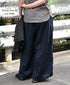LNHT1713L LINEN PLAIN OVERDYE EASY PANTS