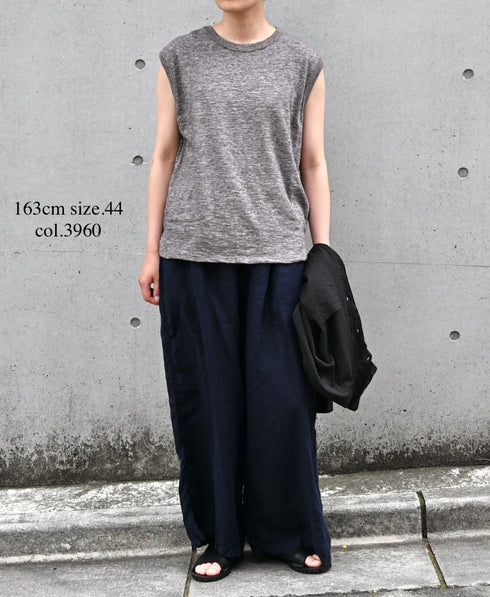 LNHT1713L LINEN PLAIN OVERDYE EASY PANTS