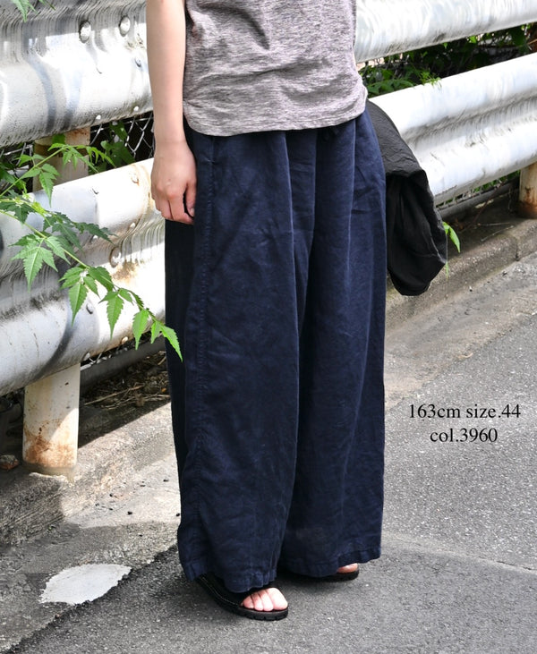 LNHT1713L LINEN PLAIN OVERDYE EASY PANTS