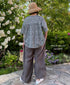 LNHT1713L LINEN PLAIN OVERDYE EASY PANTS