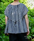 NSL26102 FANCY GINGHAM CHECK GATHERED PATCH WORK SMOCK