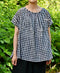 NSL26102 FANCY GINGHAM CHECK GATHERED PATCH WORK SMOCK