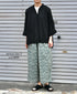 NSL26075 80s VOILE TWO TONE FLOWER PRINT WIDE EASY PANTS
