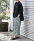 NSL26075 80s VOILE TWO TONE FLOWER PRINT WIDE EASY PANTS