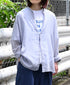 INAM2641GD 60s SINGLE GAUZE PLAIN OVERDYE UTILITY BANDED COLLAR SHIRT