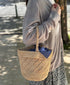 ANMDS2501 RAFFIA ONE HANDLE BARREL BAG