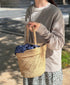 ANMDS2501 RAFFIA ONE HANDLE BARREL BAG