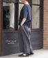 LNHT1713LC LINEN CHECK OVERDYE EASY PANTS