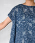 NSL26062 80s VOILE LEAF & FLOWER PRINT FRENCH/SL BACK SIDE GATHERED SMOCK