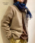 JNAMP2651 SUPER FINE LAMBSWOOL CREW NECK SADDLE SHOULDER CARDIGAN