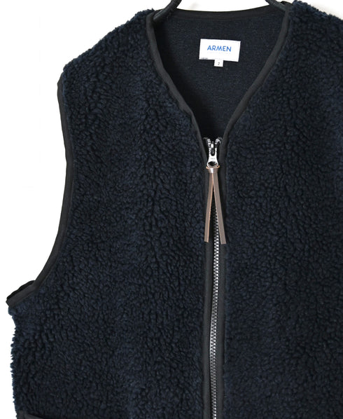 ADNAM2651 ZIP-UP FLEECE NO COLLAR VEST