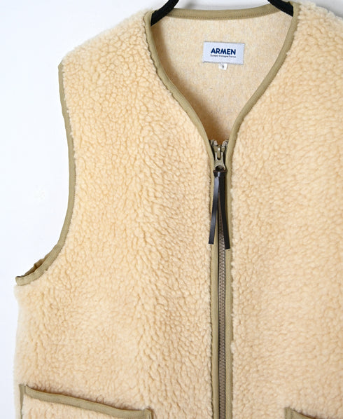 ADNAM2651 ZIP-UP FLEECE NO COLLAR VEST