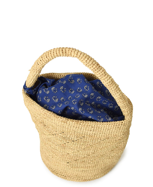 ANMDS2501 RAFFIA ONE HANDLE BARREL BAG