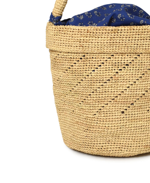 ANMDS2501 RAFFIA ONE HANDLE BARREL BAG