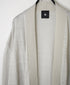 CNMDS2501 12GG LINEN PLAIN V-NECK CARDIGAN WITH SLIT