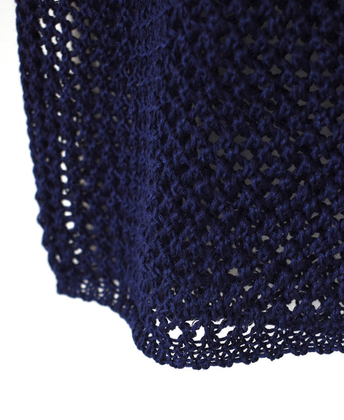 CNMDS2601 5GG LINEN OPENWORK KNIT VEST