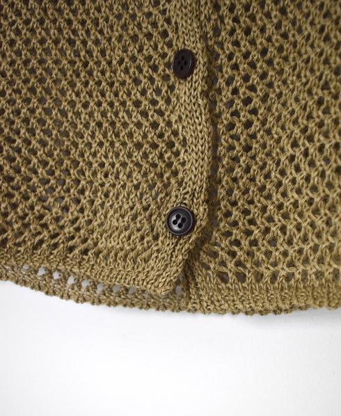 CNMDS2601 5GG LINEN OPENWORK KNIT VEST