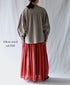 NMDS26605D ORGANIC MICRO CHECK&VOILE PLAIN PATCHWORK OVERDYE RAJASTHAN GATHERED SKIRT