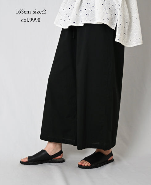 NSL26008 60s CAMBRIC PLAIN WIDE EASY PANTS