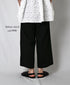 NSL26008 60s CAMBRIC PLAIN WIDE EASY PANTS