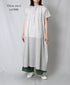 NSL26007 60s CAMBRIC PLAIN BANDED COLLAR FRENCH/SL DRESS