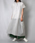 NSL26007 60s CAMBRIC PLAIN BANDED COLLAR FRENCH/SL DRESS